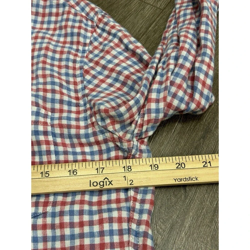 J. Crew Red, Blue & White Check Button-Down Shirt